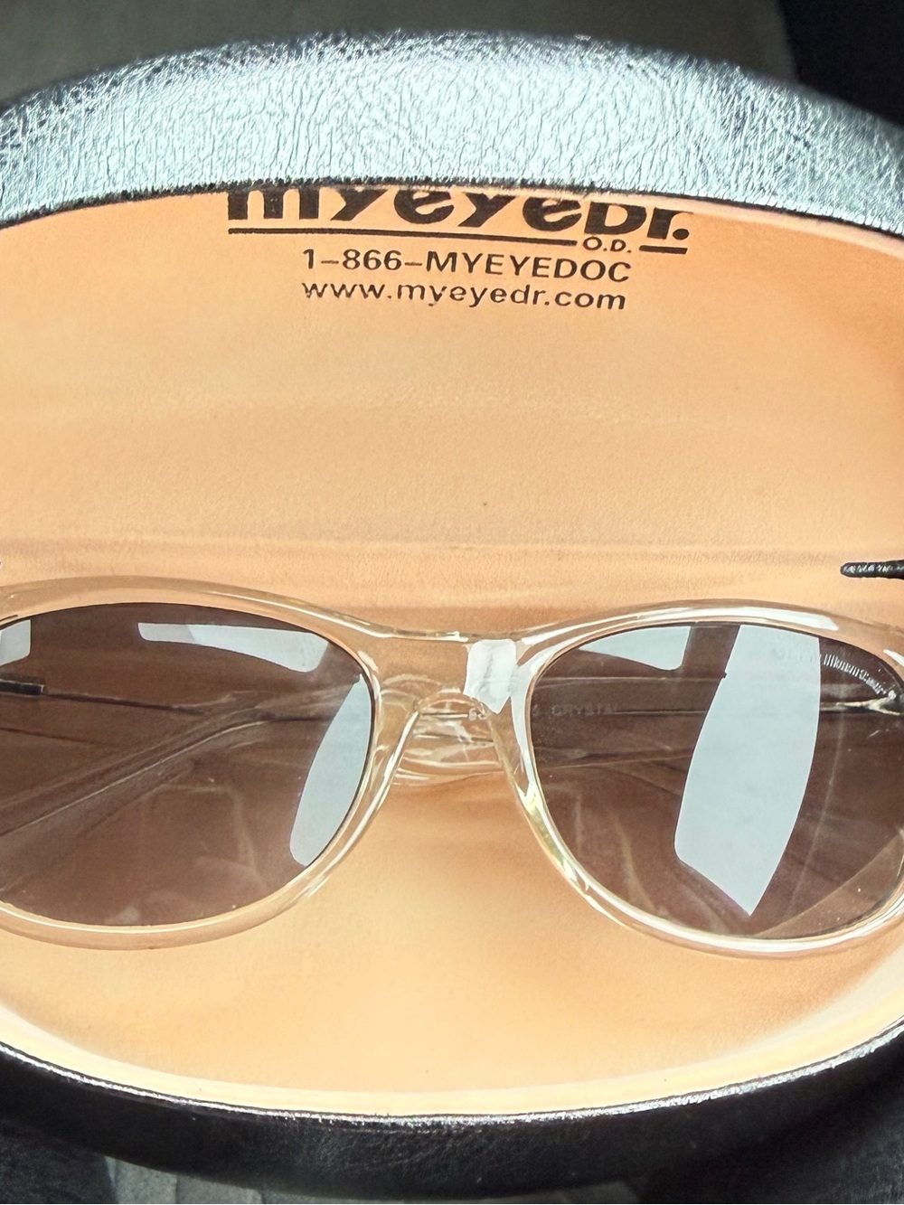myeyedr Clear Frame Sunglasses in Light Brown Lenses